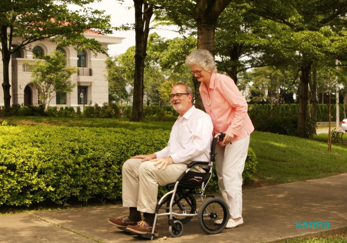 Karman Healthcare Ergo Lite Ultra Lightweight Ergonomic Transport Wheelchair