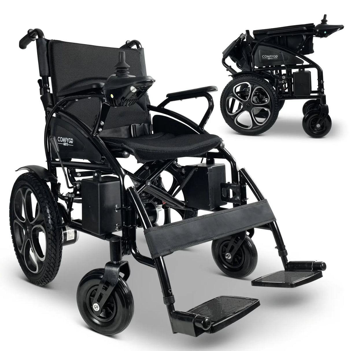 ComfyGo 6011 Electric Folding Wheelchair (17″ Wide Seat)