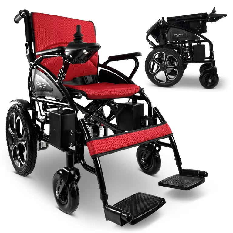 ComfyGo 6011 Electric Folding Wheelchair (17″ Wide Seat)