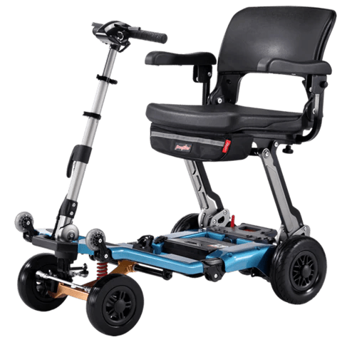FreeRider Luggie Super Plus 4 Folding Mobility Scooter with Patented Omni-Suspension and Smart Turn Safety Technology