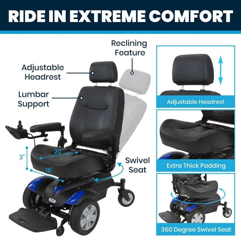 Vive Health Model V Power Wheelchair (300 LBS Capacity)