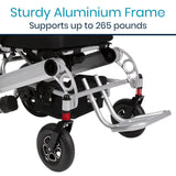 Vive Health Folding Power Wheelchair - Aluminum Frame, Joystick, 260lbs Capacity