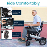 Vive Health Folding Power Wheelchair - Aluminum Frame, Joystick, 260lbs Capacity