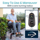 Vive Health Folding Power Wheelchair - Aluminum Frame, Joystick, 260lbs Capacity