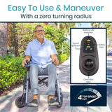 Vive Health Compact Folding Power Wheelchair - Aluminum Frame, Joystick, 220 LBS Capacity