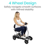 Vive Health Auto-Folding Long-Range Mobility Scooter - 11.3 Mile Range, 220 LBS Capacity