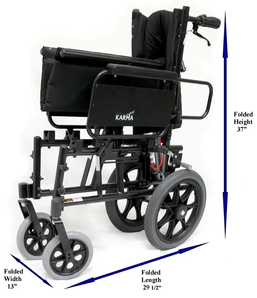 Karman Healthcare KM-5000-TP Lightweight Reclining Transport Wheelchair