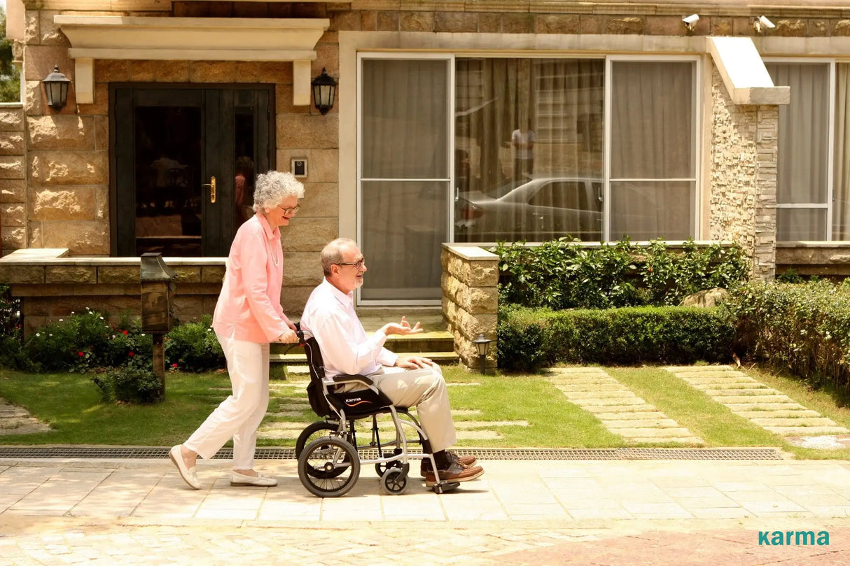 Karman Healthcare Ergo Lite Ultra Lightweight Ergonomic Transport Wheelchair