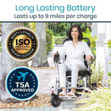 Vive Health Folding Power Wheelchair - Aluminum Frame, Joystick, 260lbs Capacity