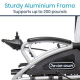 Vive Health Compact Folding Power Wheelchair - Aluminum Frame, Joystick, 220 LBS Capacity
