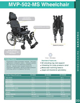 Karman Healthcare MVP-502 Lightweight Ergonomic Reclining Wheelchair