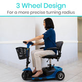 Vive Health 3-Wheel Mobility Scooter - 12 Mile Range, 265 LB Capacity, Detachable Frame
