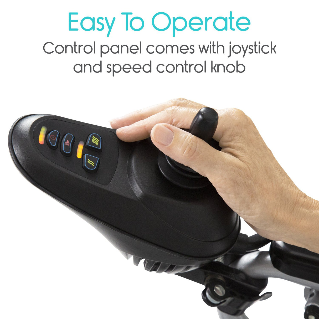Vive Health Folding Power Wheelchair - Aluminum Frame, Joystick, 260lbs Capacity