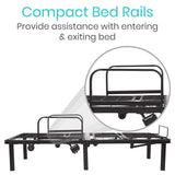 Vive Health Zero-Gravity Steel Electric Adjustable Bed Frame (Frame Only) - Dual Motors, Wireless Remote, USB Ports, Twin