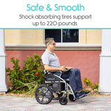 Vive Health Compact Folding Power Wheelchair - Aluminum Frame, Joystick, 220 LBS Capacity
