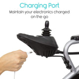 Vive Health Compact Folding Power Wheelchair - Aluminum Frame, Joystick, 220 LBS Capacity