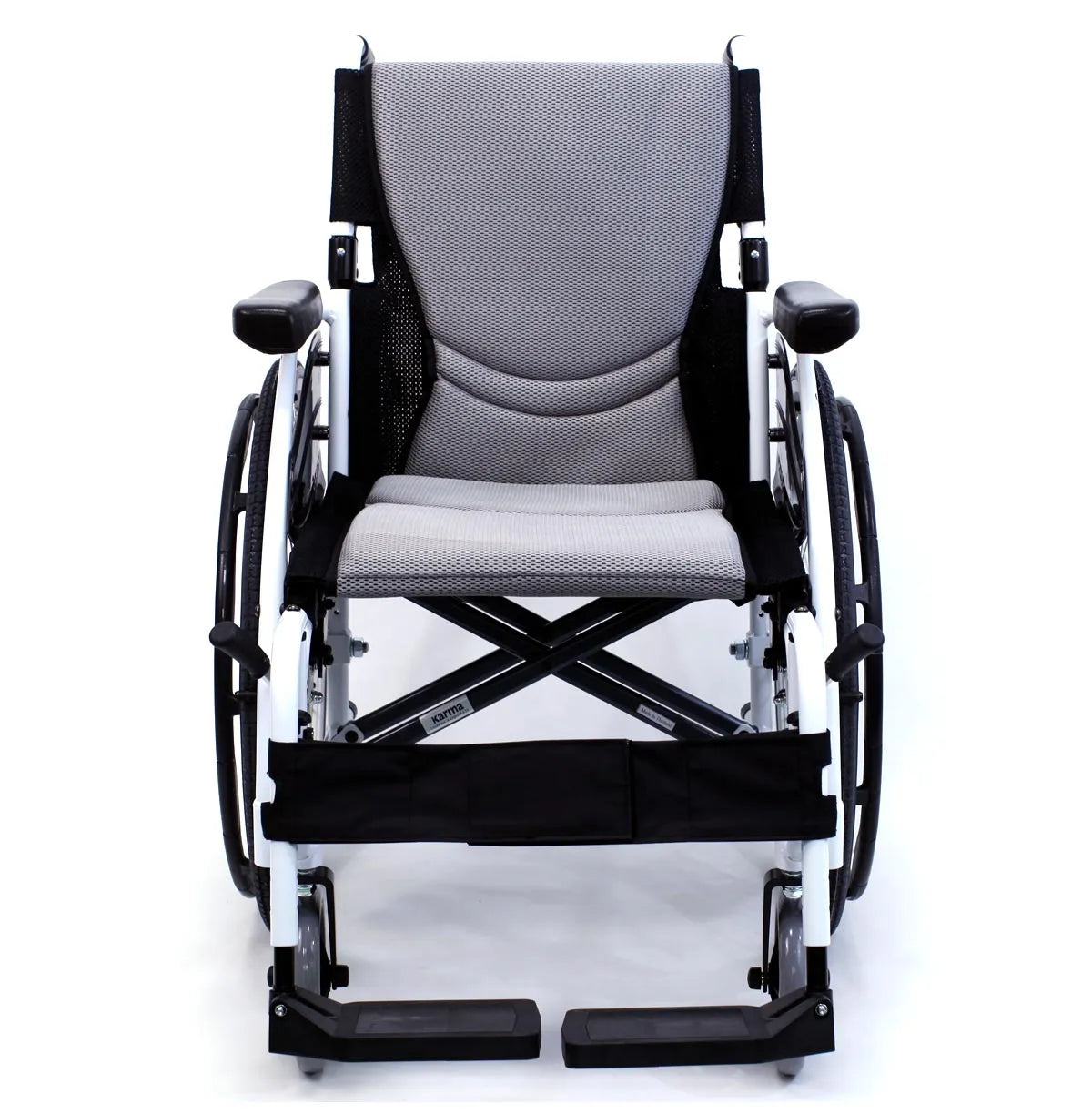 Karman Healthcare S-Ergo 115 Ultra Lightweight Ergonomic Wheelchair with Swing Away Footrest in White