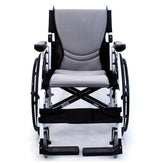 Karman Healthcare S-Ergo 115 Ultra Lightweight Ergonomic Wheelchair with Swing Away Footrest in White