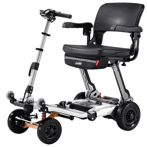 FreeRider Luggie Super Plus 4 Folding Mobility Scooter with Patented Omni-Suspension and Smart Turn Safety Technology