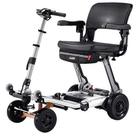 FreeRider Luggie Super Plus 4 Folding Mobility Scooter with Patented Omni-Suspension and Smart Turn Safety Technology