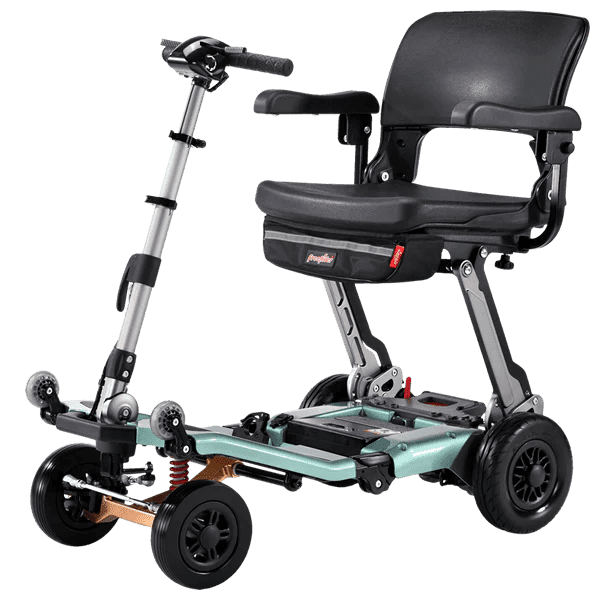 FreeRider Luggie Super Plus 4 Folding Mobility Scooter with Patented Omni-Suspension and Smart Turn Safety Technology