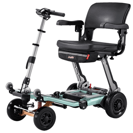 FreeRider Luggie Super Plus 4 Folding Mobility Scooter with Patented Omni-Suspension and Smart Turn Safety Technology