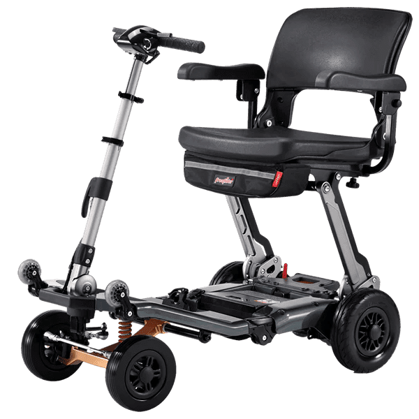 FreeRider Luggie Super Plus 4 Folding Mobility Scooter with Patented Omni-Suspension and Smart Turn Safety Technology