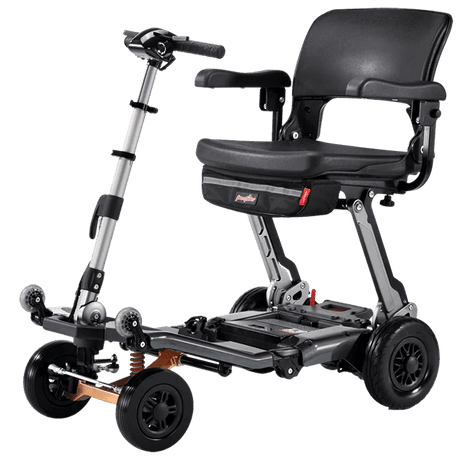 FreeRider Luggie Super Plus 4 Folding Mobility Scooter with Patented Omni-Suspension and Smart Turn Safety Technology